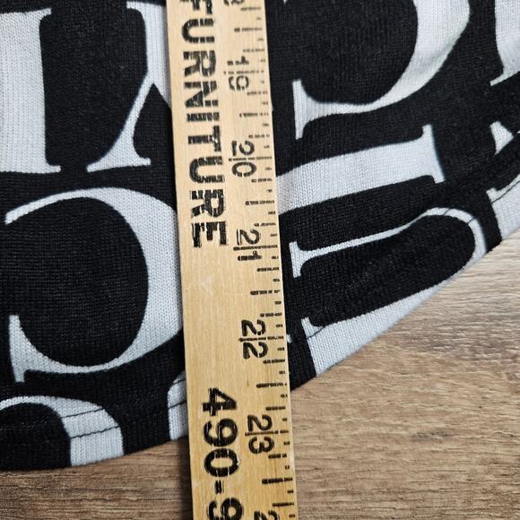 Juicy Couture Black White Letter Print Long Sleeve Top Knit Large Spellout - Picture 13 of 15